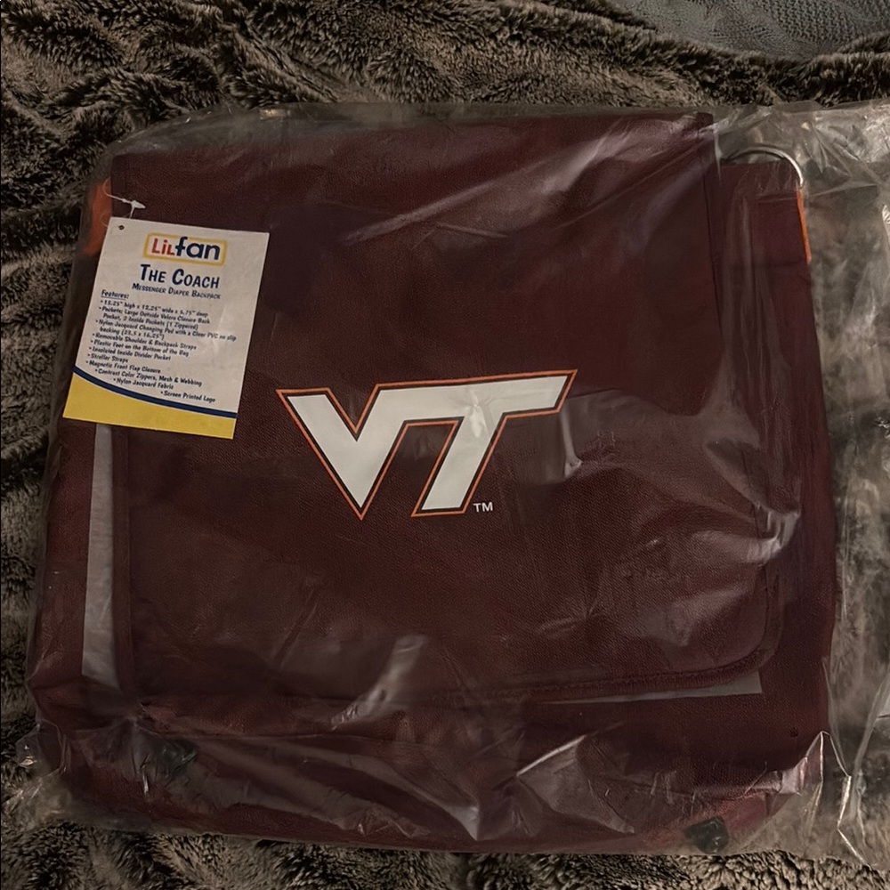 VT Logo Maroon Messenger Bag